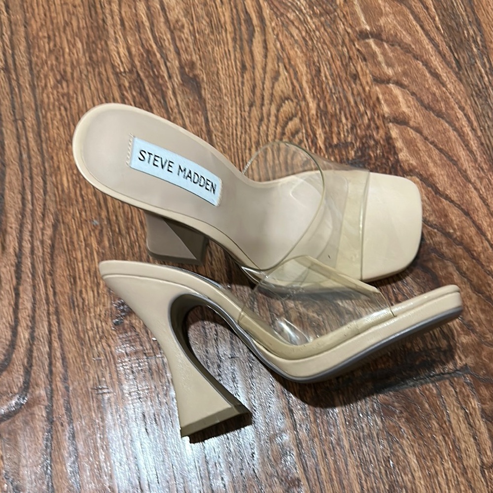 Steve Madden Tan Stiletto Heels Open-Toe